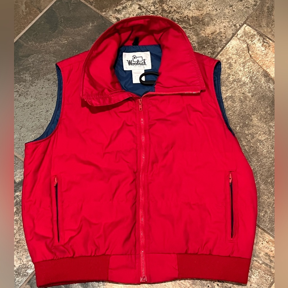 Vintage 1970s 80s Made in USA WOOLRICH red puffer vest men’s size large